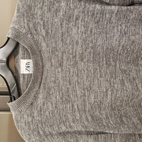 💕ZARA💕 Long Sleeve Swetshirt Top ~ Marled Grey Small EUC - Picture 3 of 6